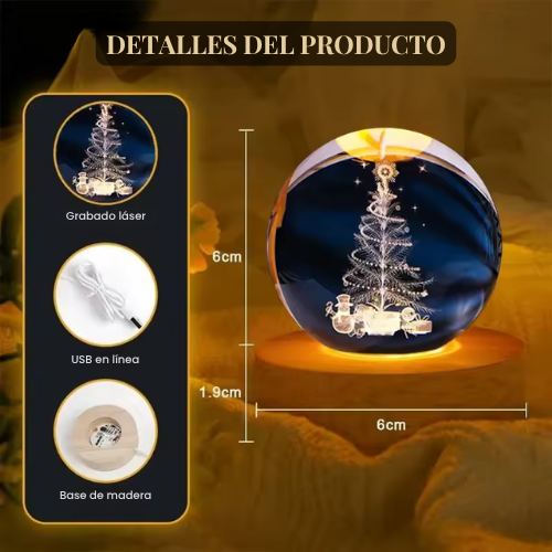 Esfera 3D con Luz LED Navideña